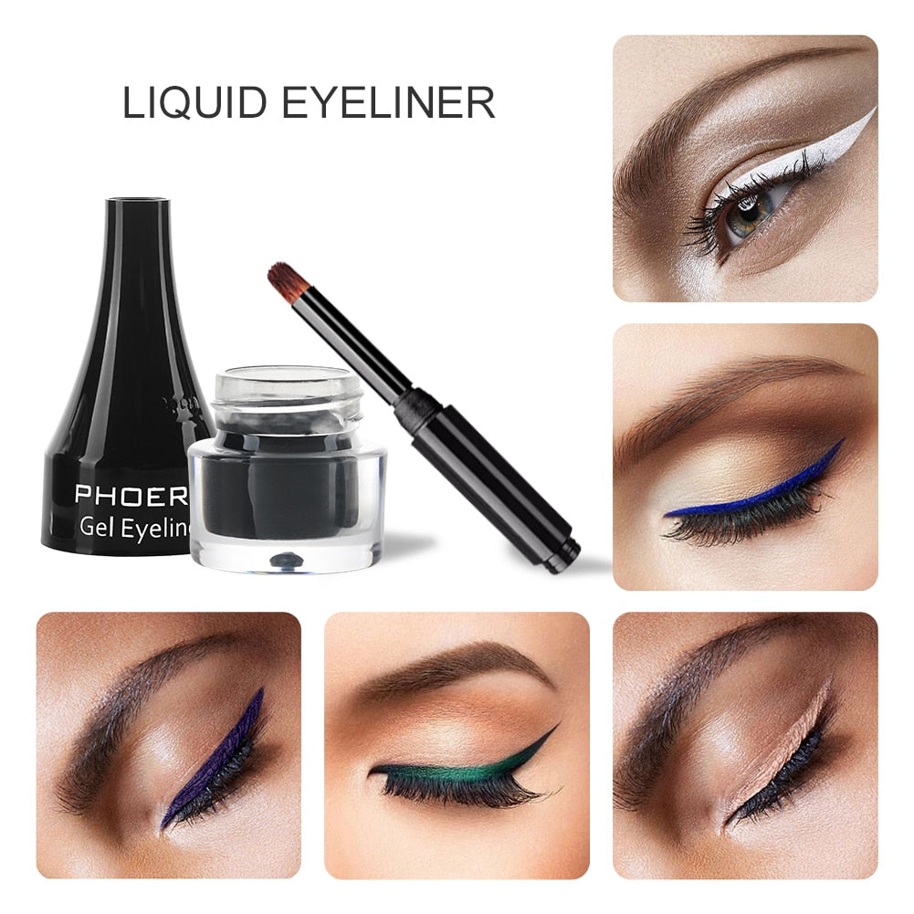 10Colors Eyeliner Gel Quick Dry Lasting Eye Liner Cream With Brush Eyes Makeup Waterproof Anti-sweat Cosmetics Maquillaje Makeup