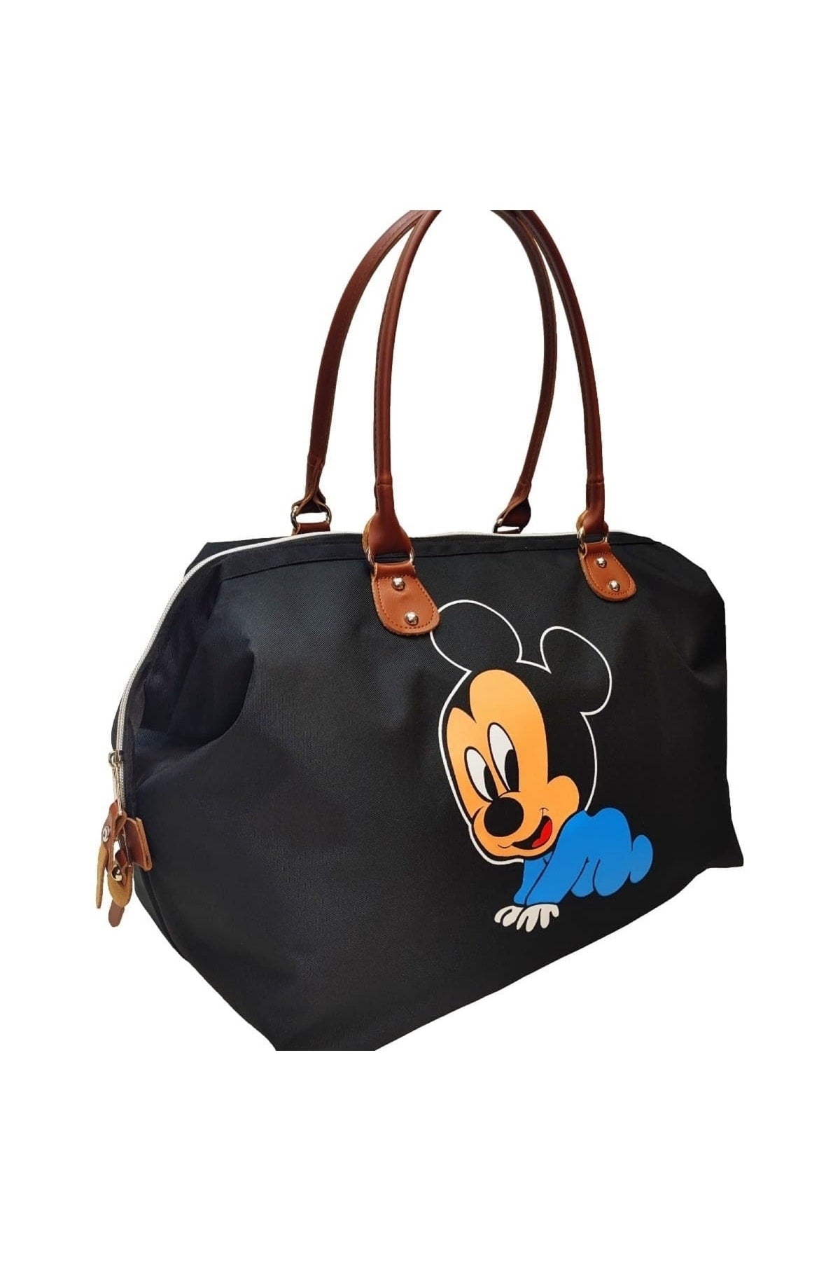 Female Black Mickey Patterned Mother Baby Bag