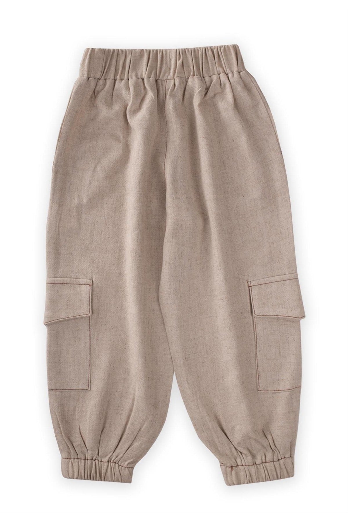 Linen trousers with rubber trousers 2-7 years natural
