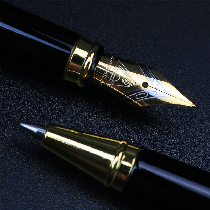 Golden text custom engraved Fountain Pen Office school commemorate gift full metal pen Student writing Roller Pen stationery