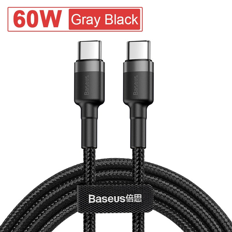 Baseus USB C to USB Type C Cable for MacBook Pro Quick Charge 3.0 100W PD Fast Charging for Samsung Xiaomi mi Charge Cable