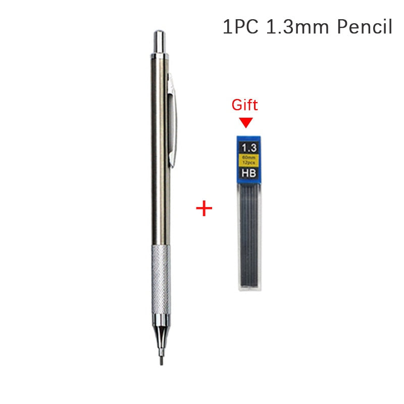 0.3 0.5 0.7 0.9 1.3 2.0mm Mechanical Pencil Set Full Metal Art Drawing Painting Automatic Pencil with Leads Office School Supply