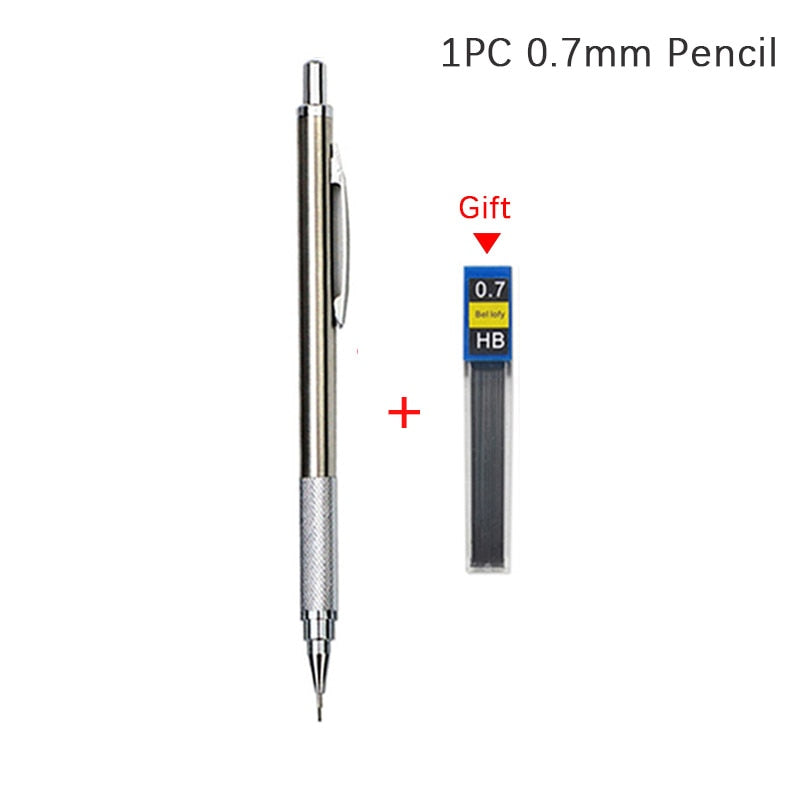 0.3 0.5 0.7 0.9 1.3 2.0mm Mechanical Pencil Set Full Metal Art Drawing Painting Automatic Pencil with Leads Office School Supply