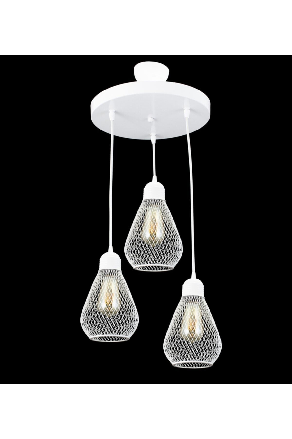 Bulb model white wrought iron modern pendant chandelier