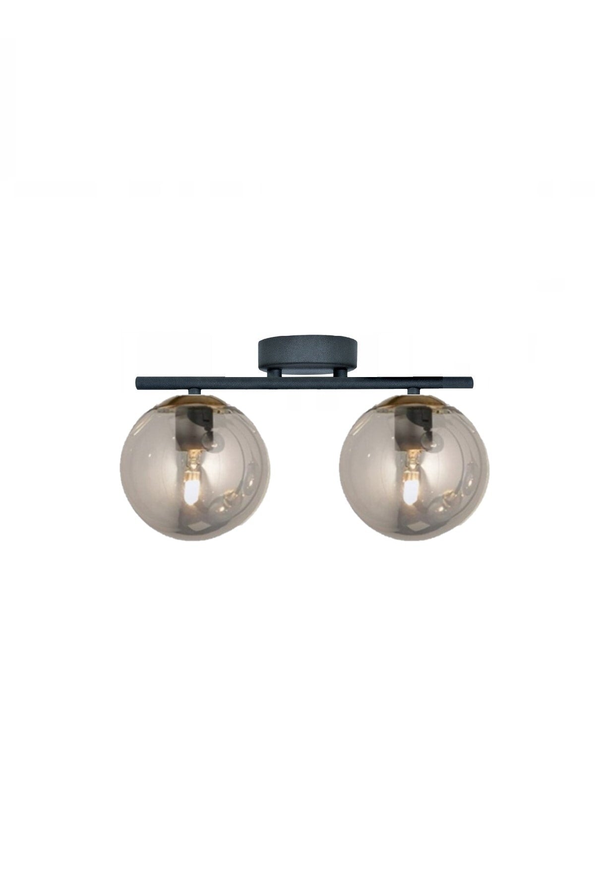 Black with Modern Smoked Glass Plafonyer Chandelier