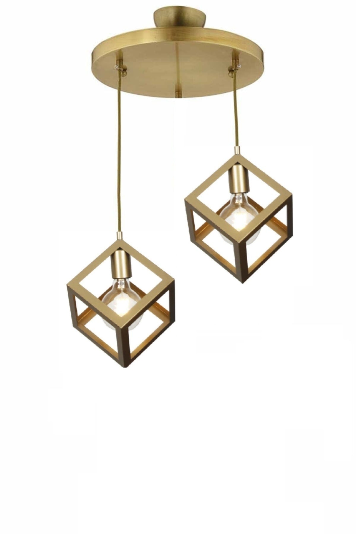 Rustic retro model geometric stalactitis metal cube chandelier