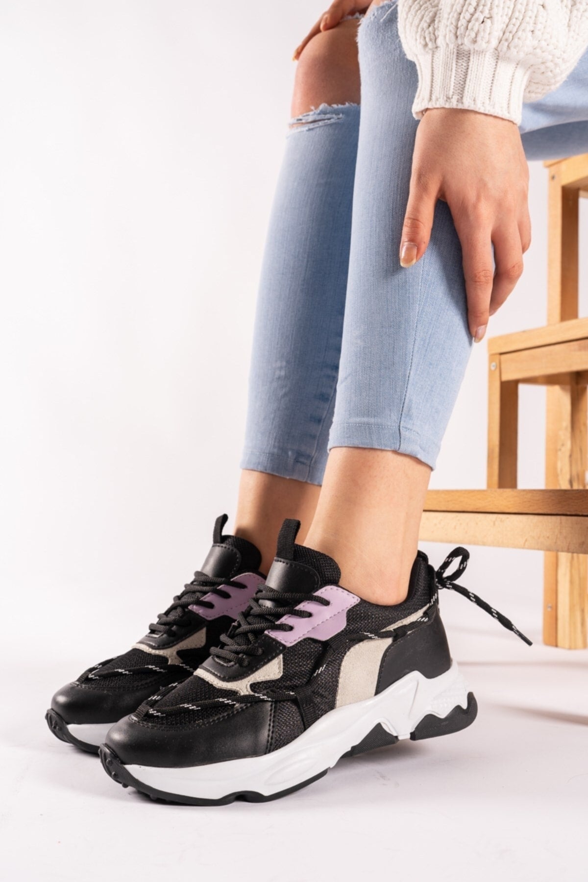 Black lilac woman sneaker 0012190
