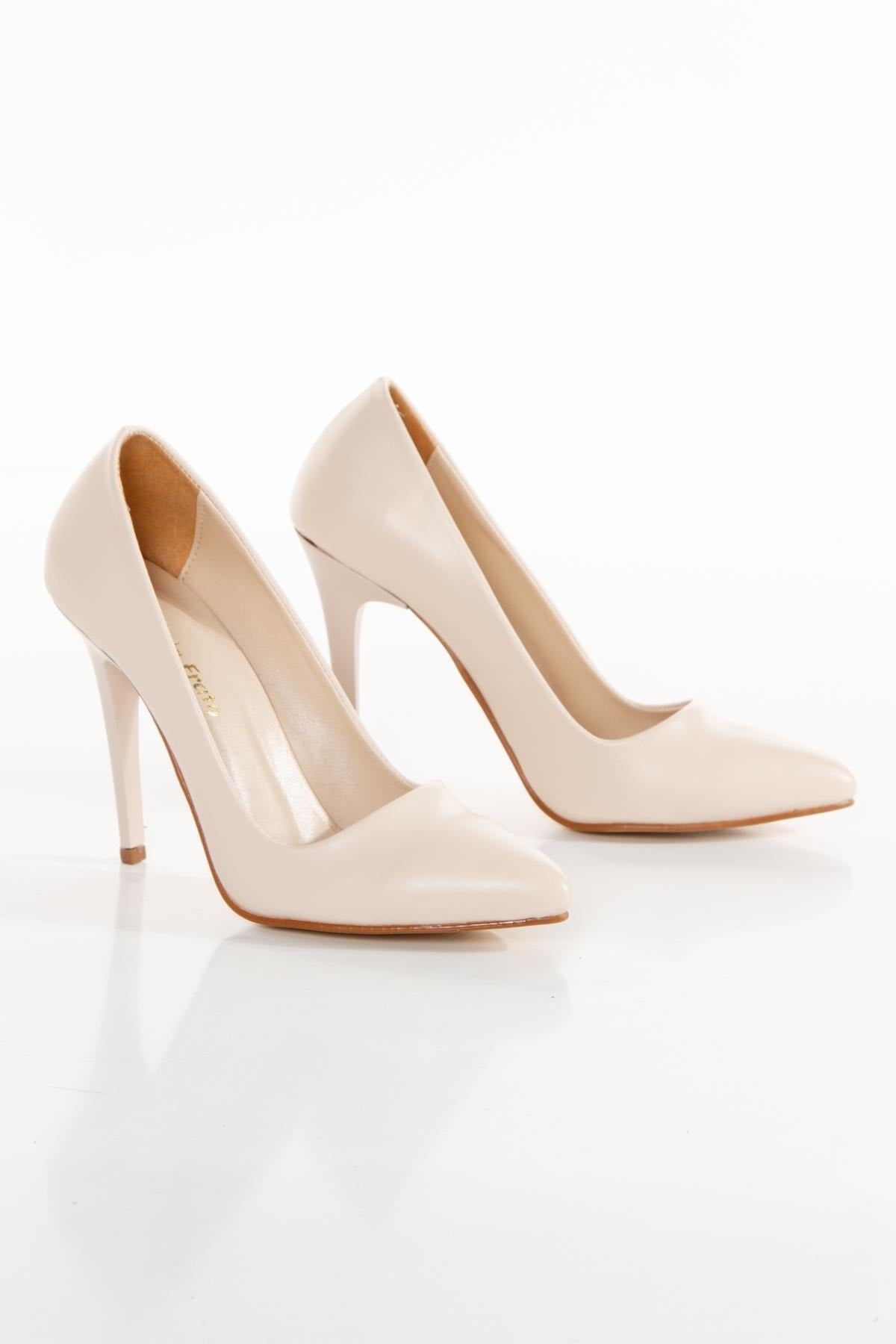 11 cm Futter Heels Stiletto Heeled Shoes Shoes Pointed Nose Cream