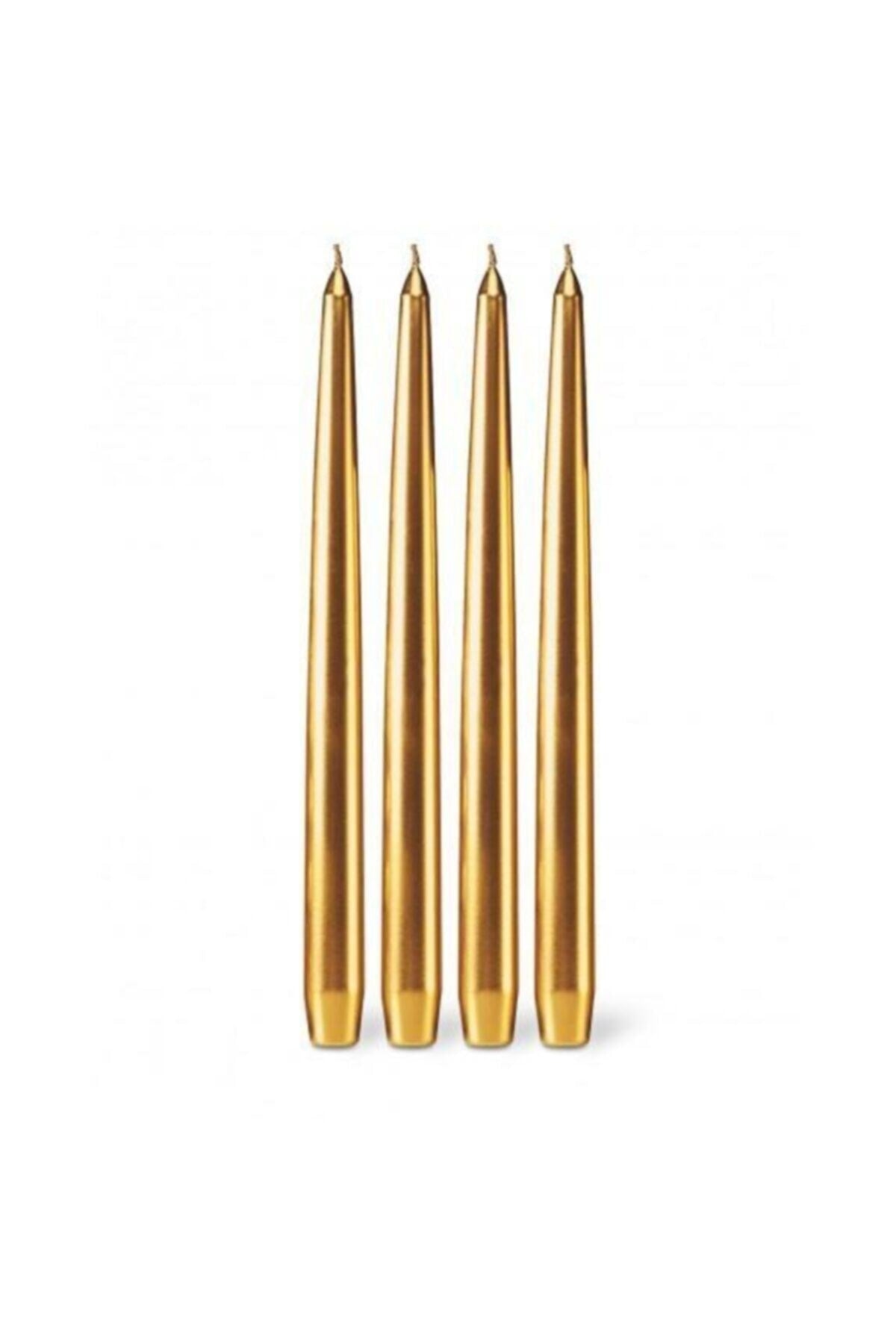 10 metallic gold color conical candlestick candle