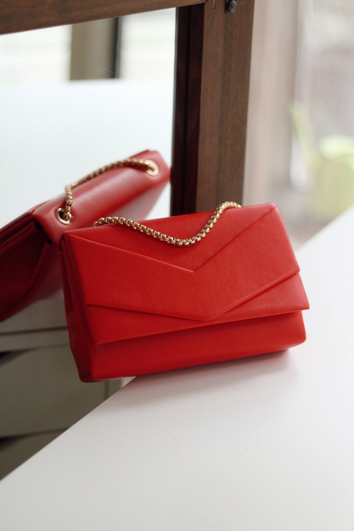 Woman Red Envelope Box Shoulder Bag