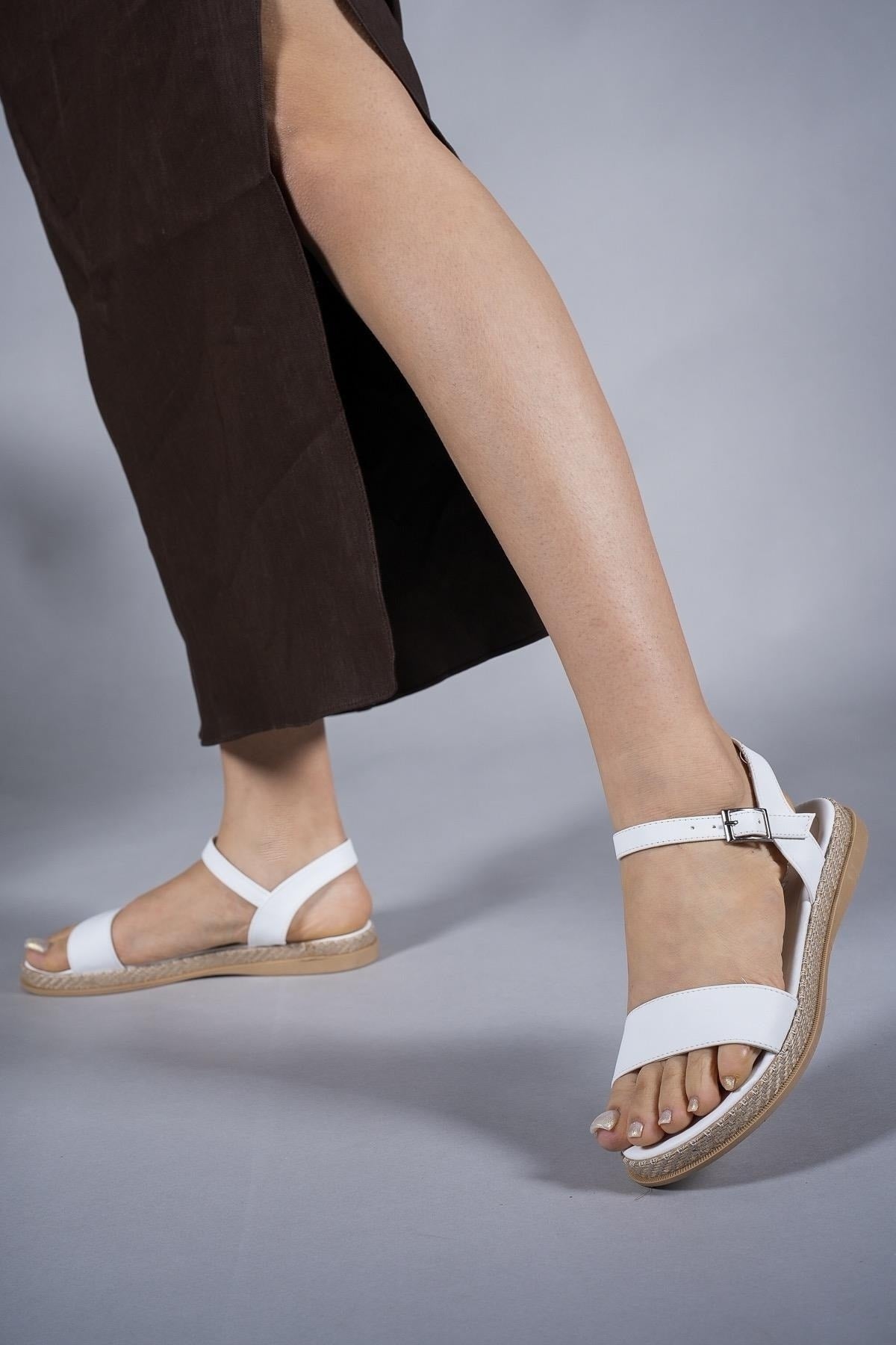 Women's Sandals 0012058 White Skin