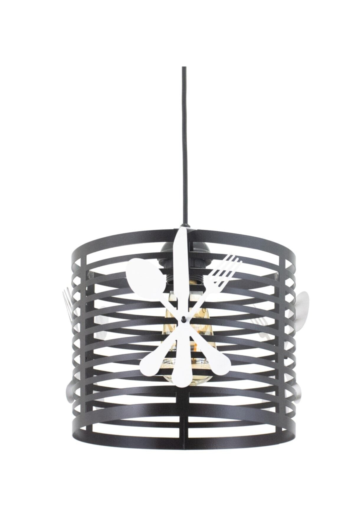 Black fork spoon knife model modern pendant chandelier