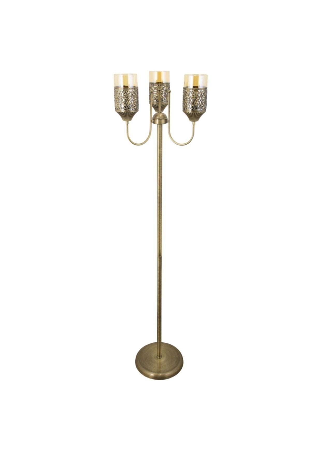 Metal stylish special design 3 -lu chamomile model tubing coated honey glazed lamp lambader