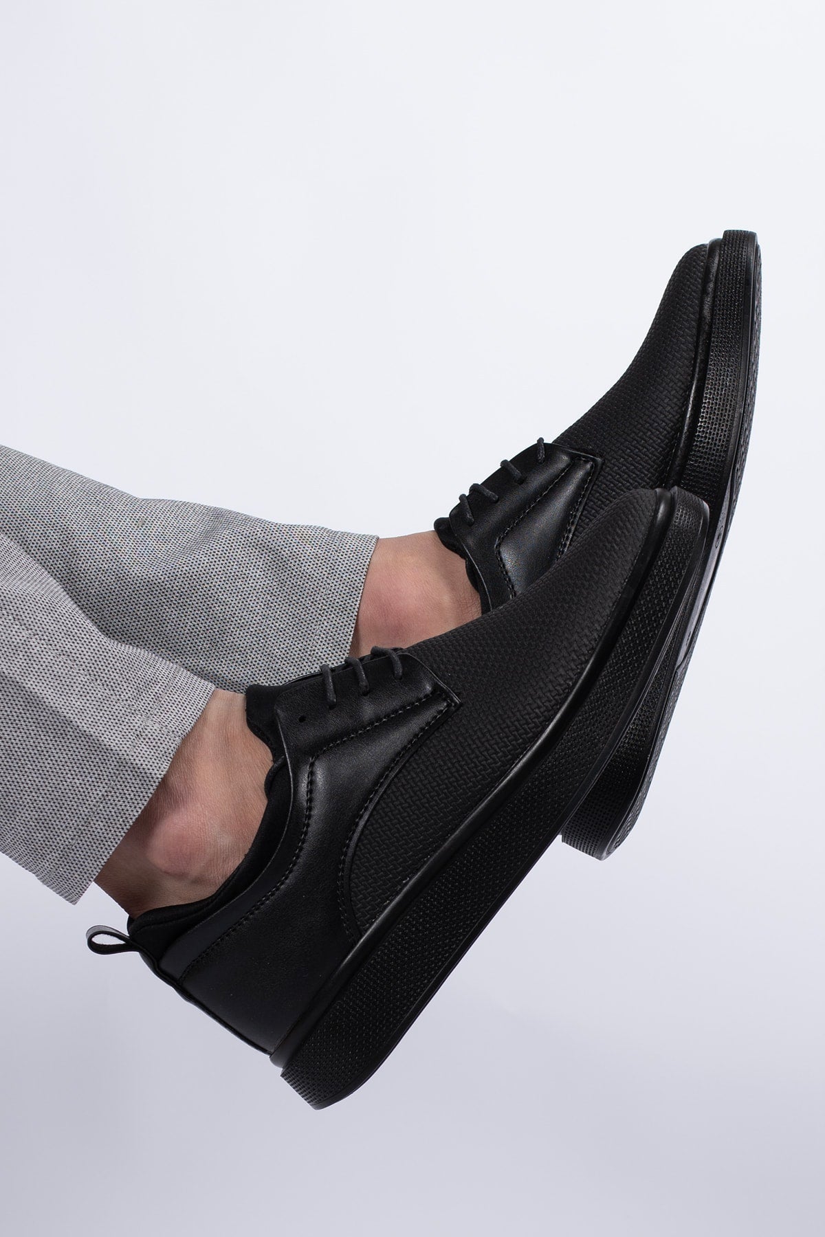 Men's Casual Shoes 0012364 Black Black Braided
