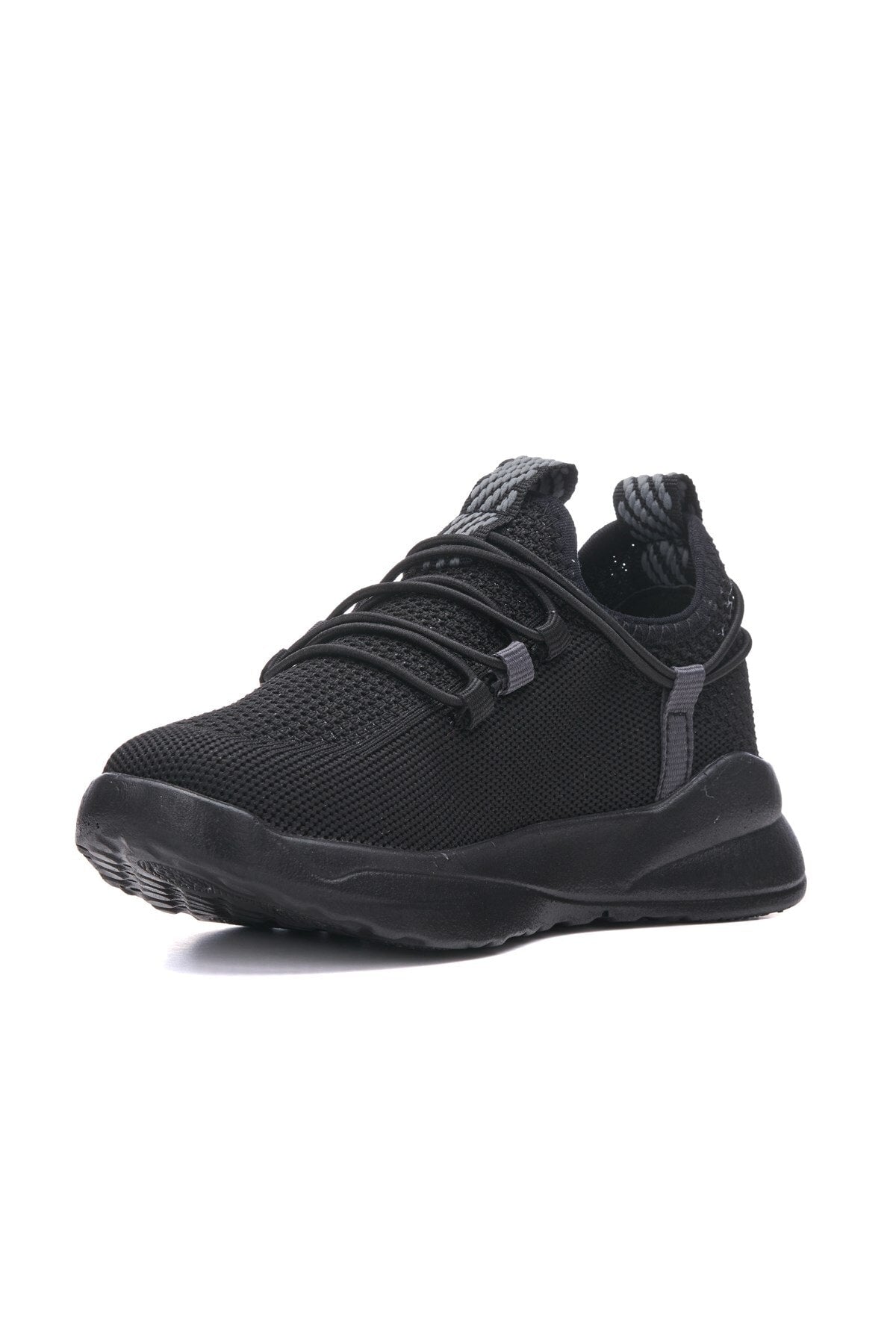 Black - Child Light Sneakers Flexible Laced Daily Casual Sneaker 4017