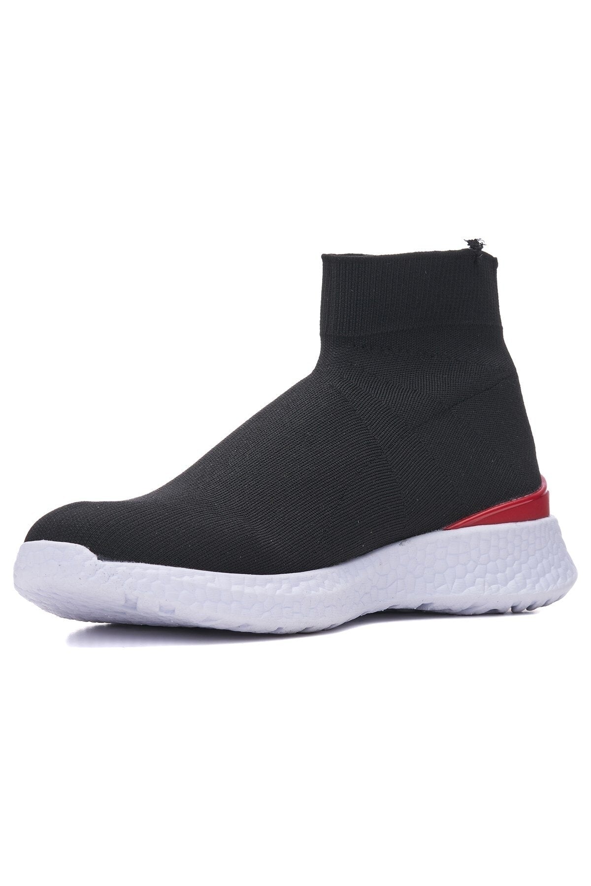 Daily Men's Black Red Sneaker Stretch Socks Formal Flexible Laceless Knitwear Sport Shoes 177m