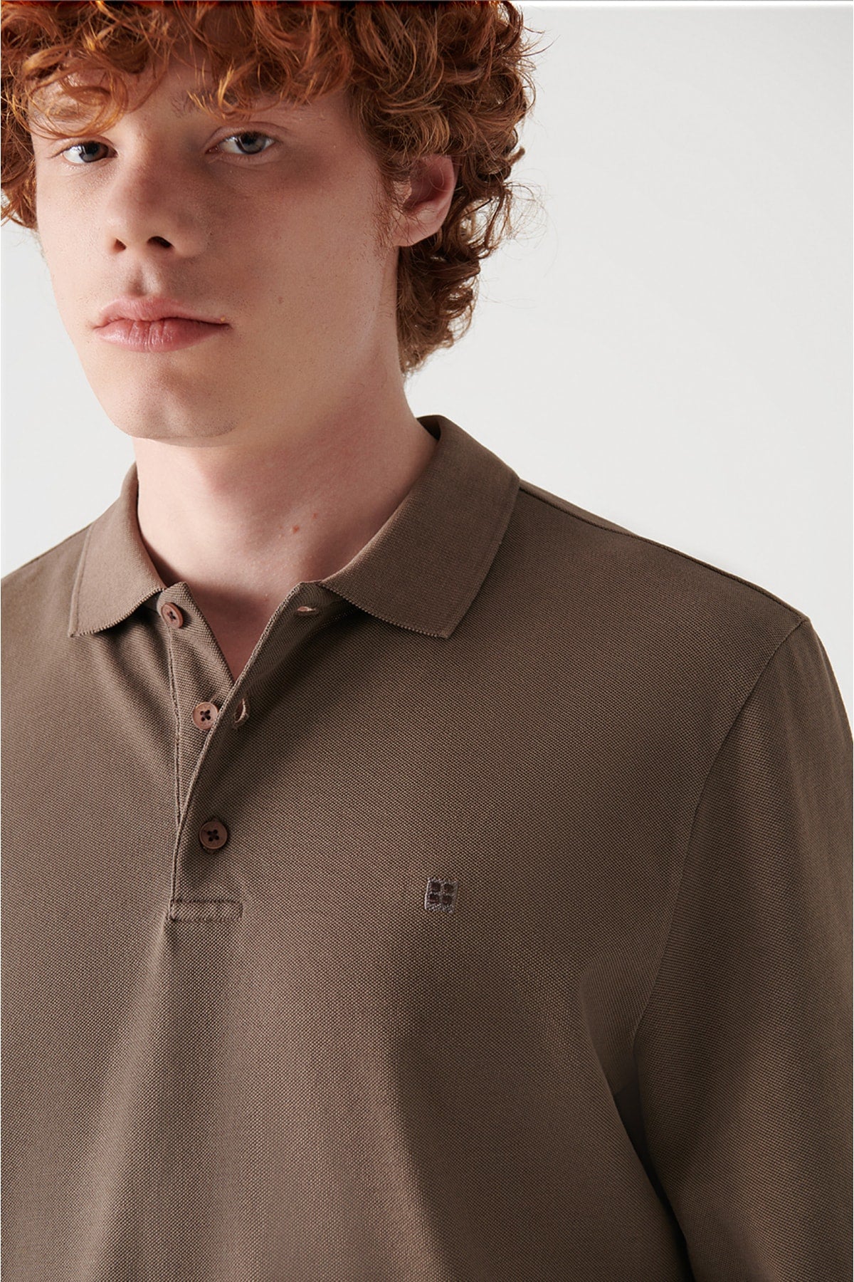 Men's Mink Polo Yaka 100 %Cotton Basic Sweatshirt E001003