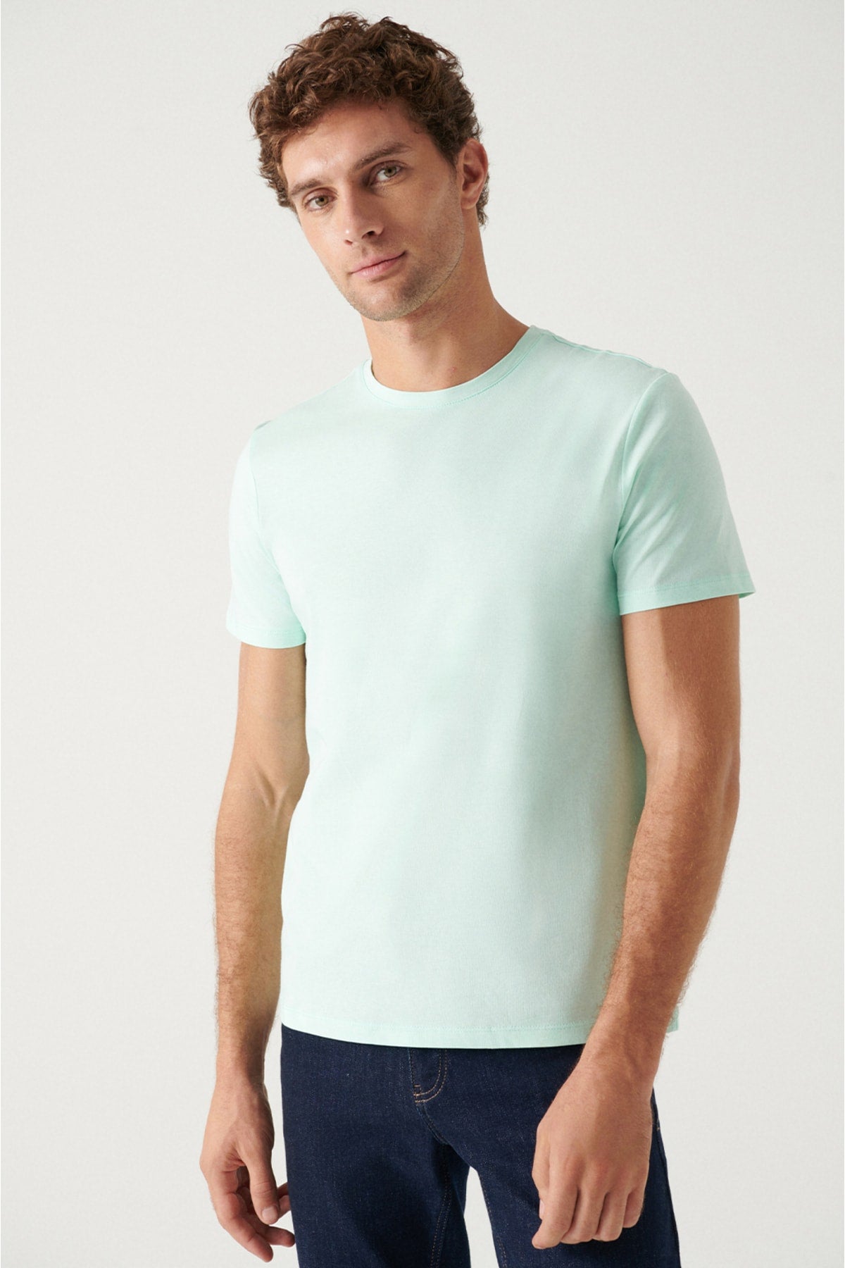 Men's White-Yellow-Mind 3-Bicycle Collar Flat T-Shirt E001010