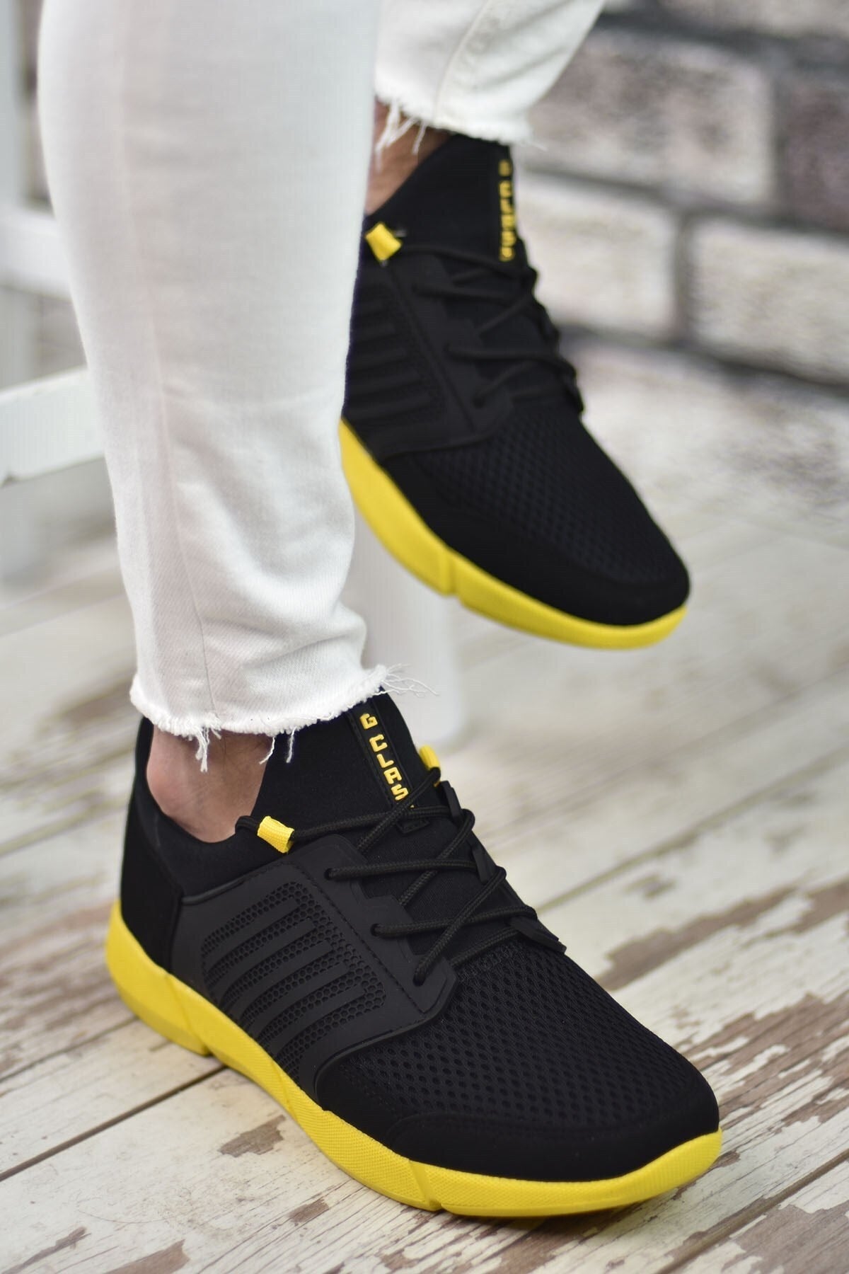 Siyah Sarı Sportz Erkek Sneaker