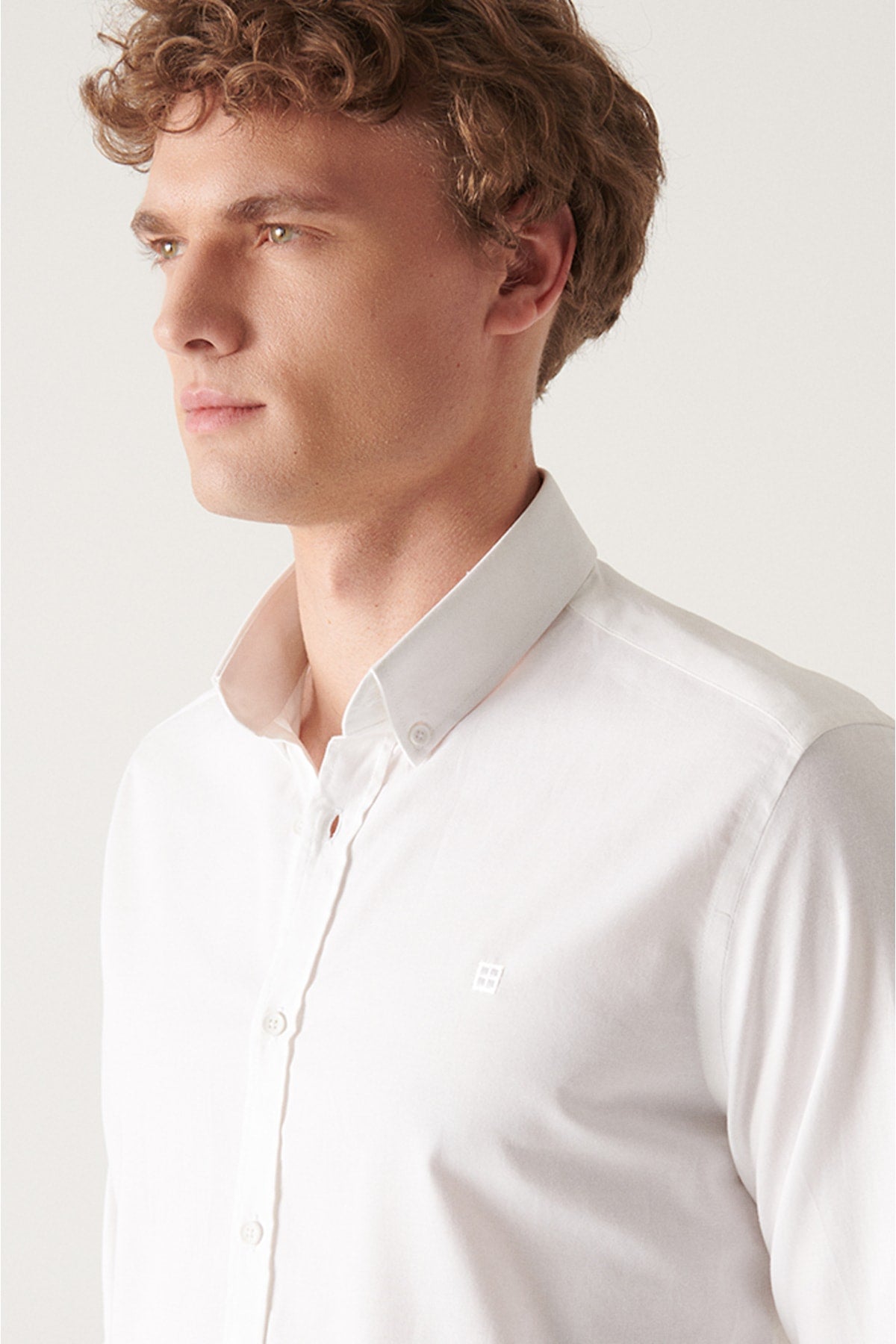 Erkek Beyaz Oxford %100 Pamuklu Regular Fit Gömlek E002026