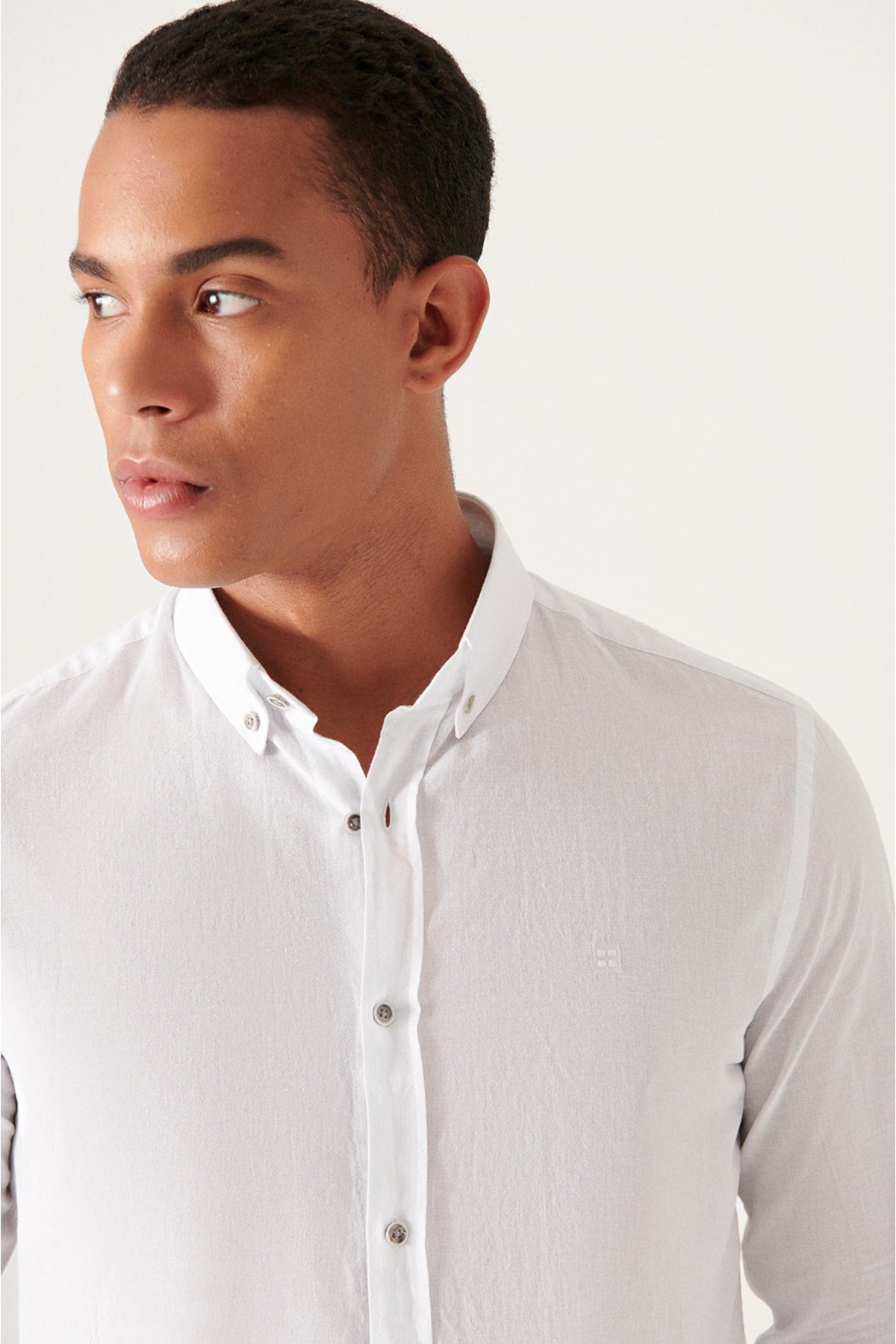 Men's White Oxford 100 %Cotton Regular Fit Shirt E002206