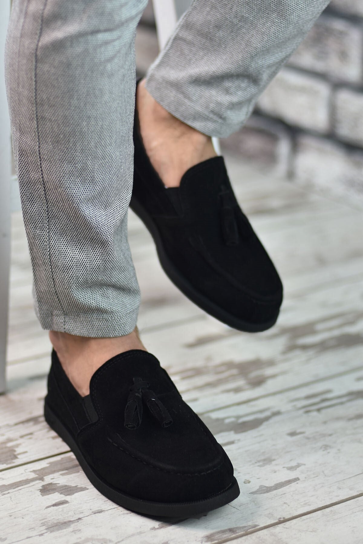 Black Suede Men's Casual Shoes