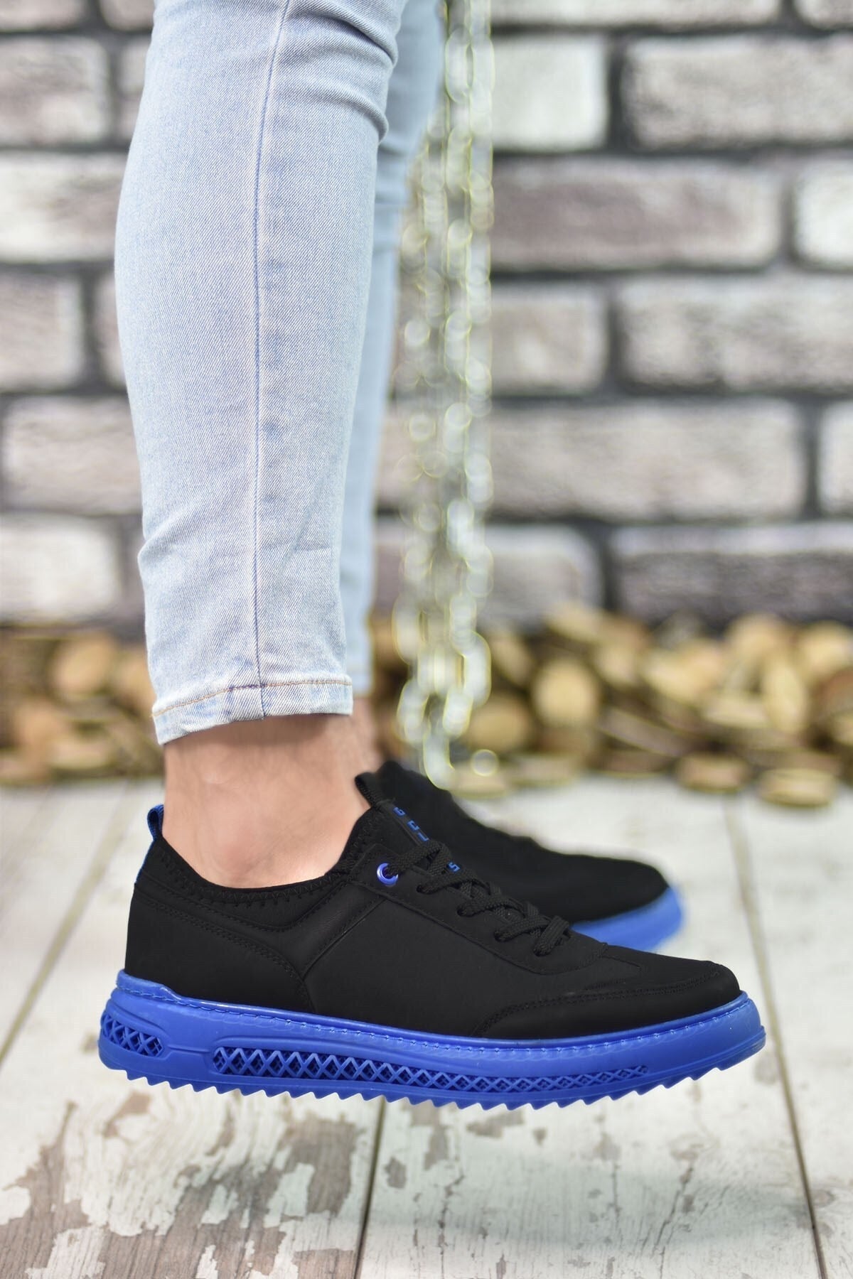 Black Blue Men's Sneaker RCNG12504