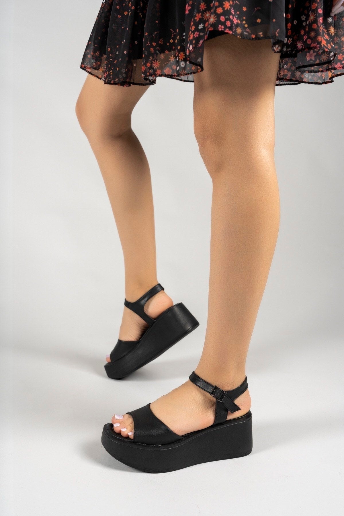 Black Woman High Heels Sandals 0012640