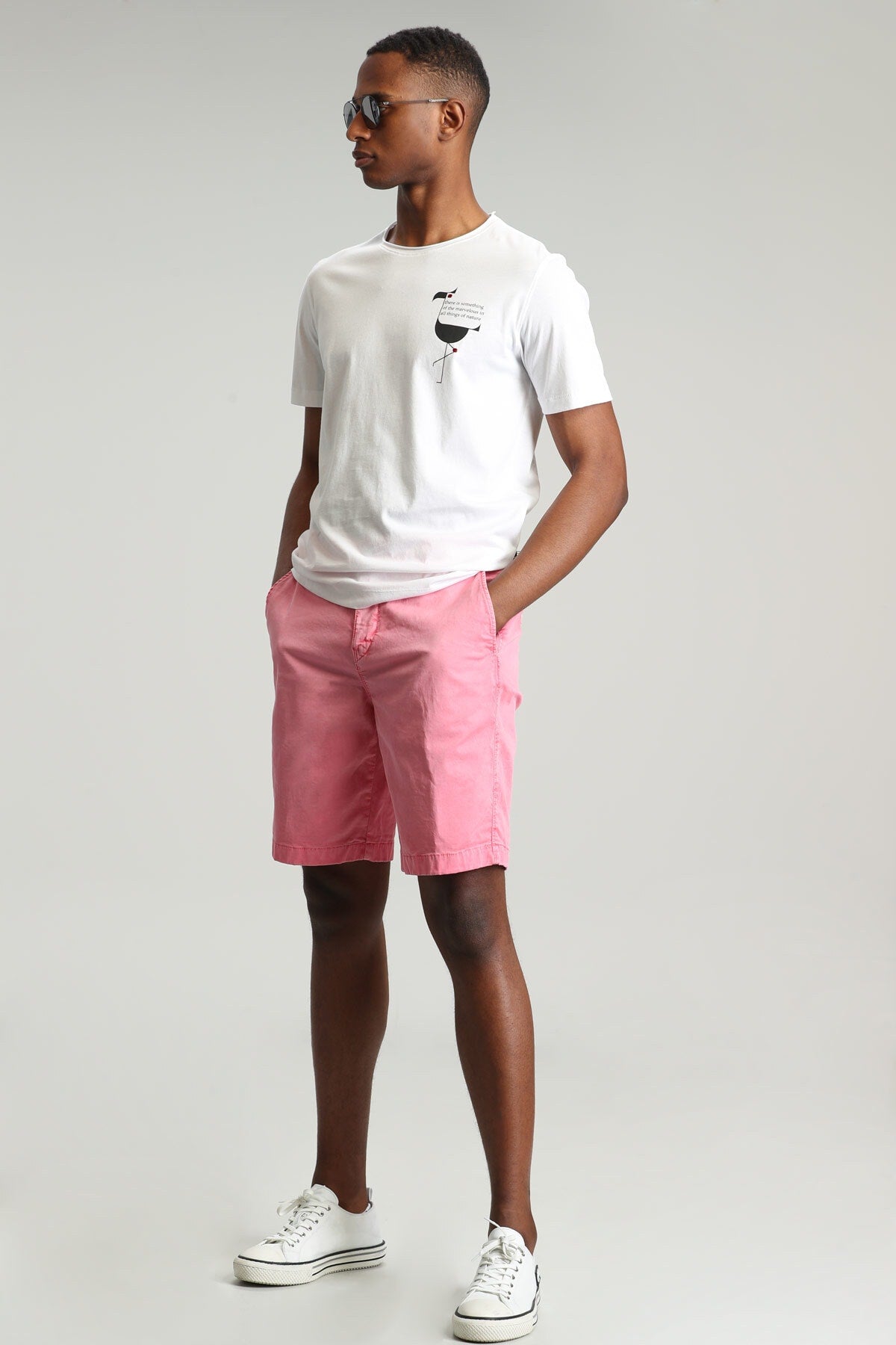 Zegler Sports Men's Chino Shorts Slim Fit Pink