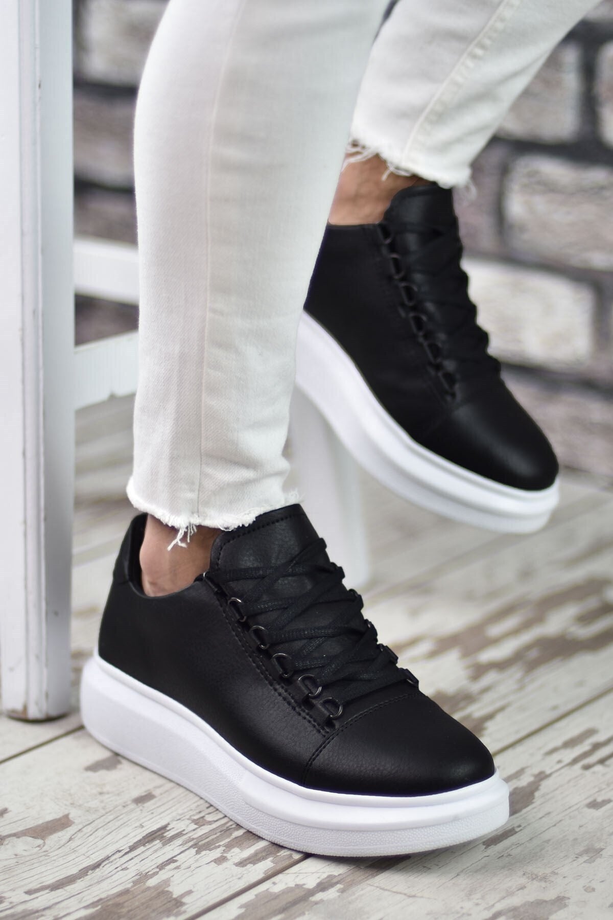 Black and white male sneaker