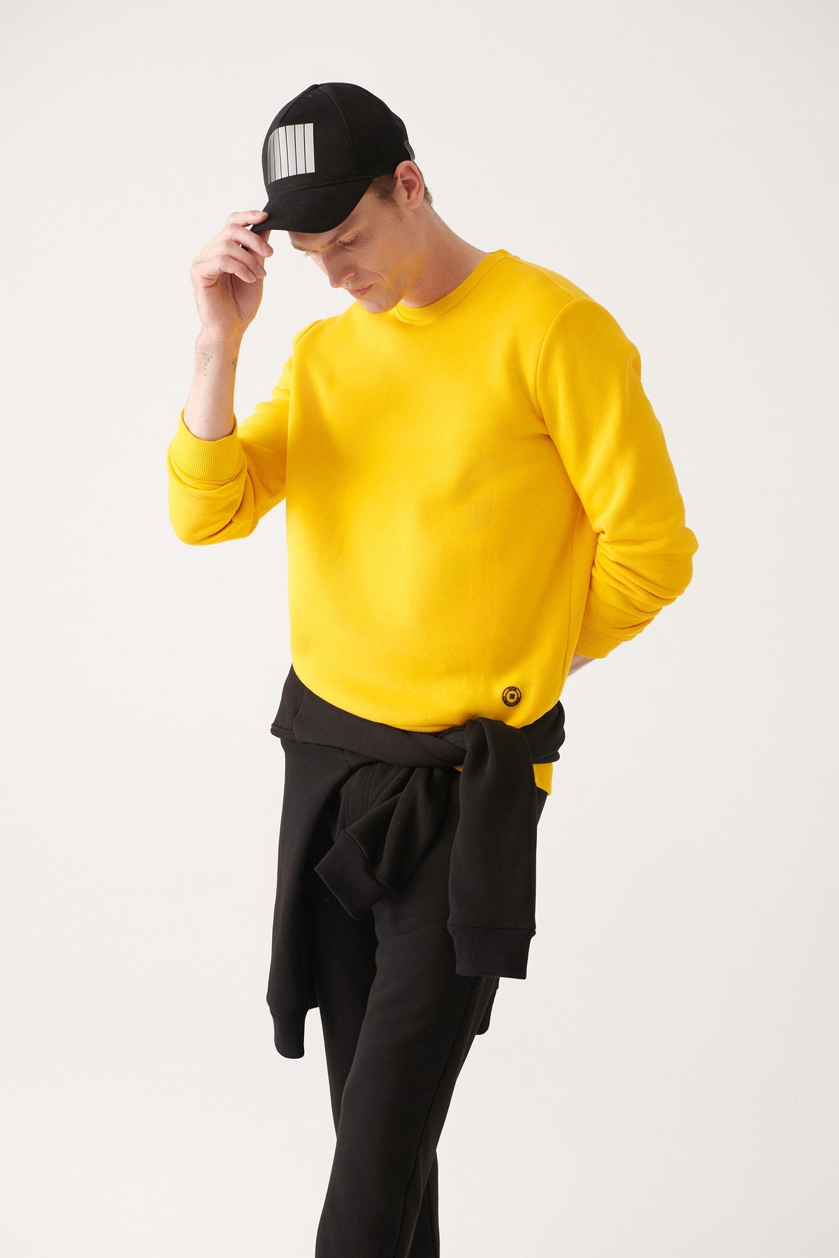Men's Yellow Bike Neckline 3 IP Cotton Sweatshirt E001017