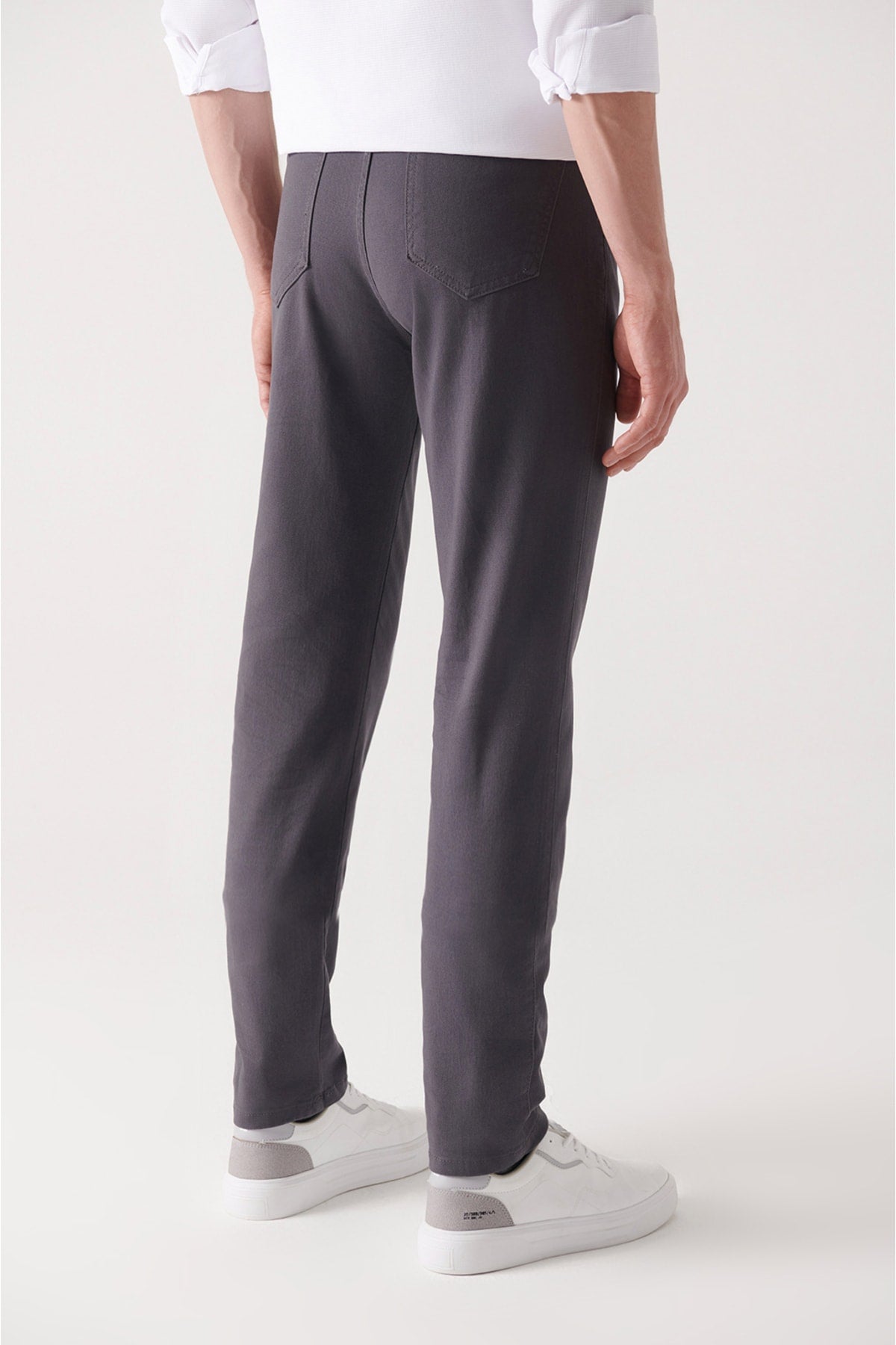 Men's anthracit basic 5 pocket cotton slim fit pants E003054
