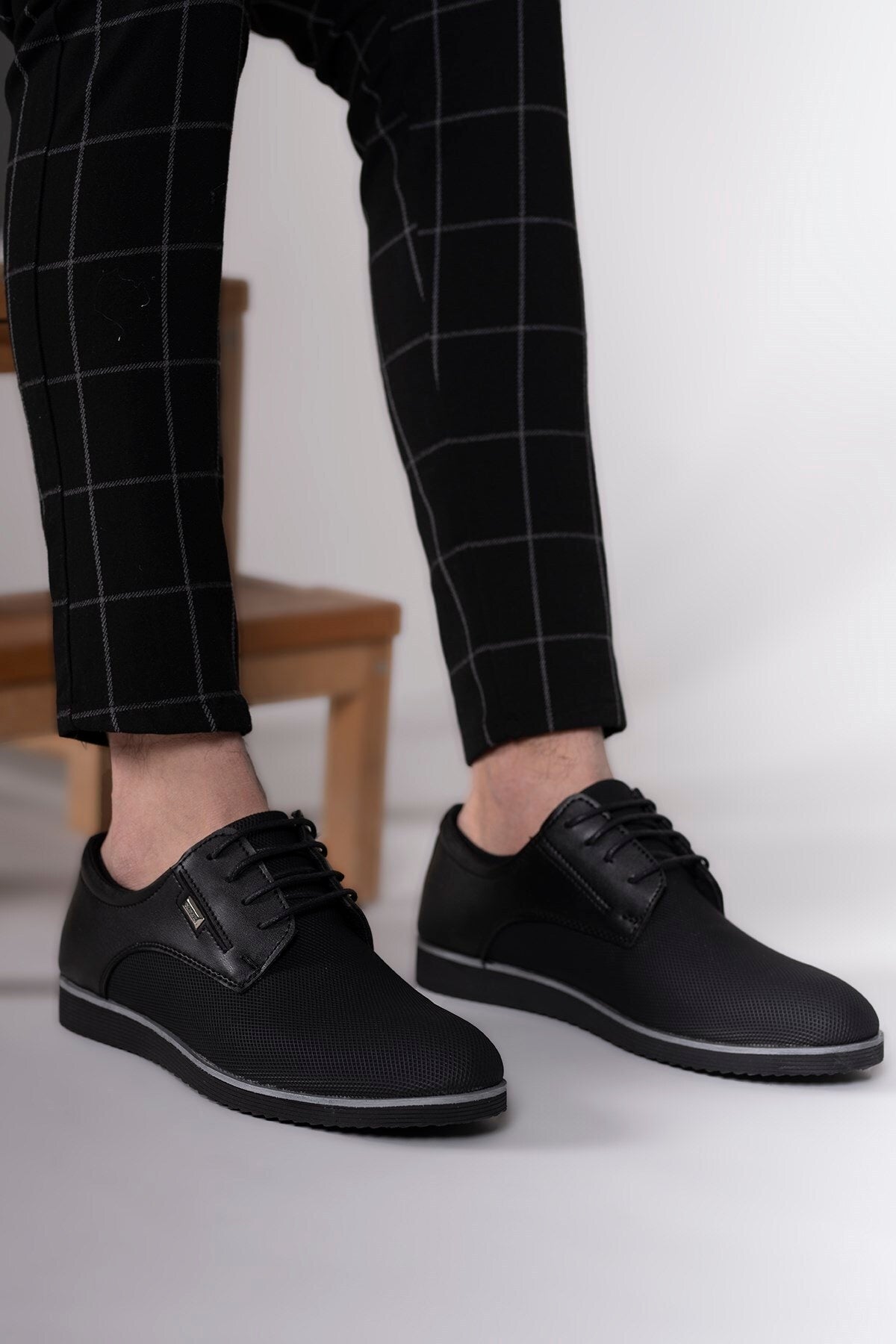 Black Printed Men's Casual Shoes 0012682