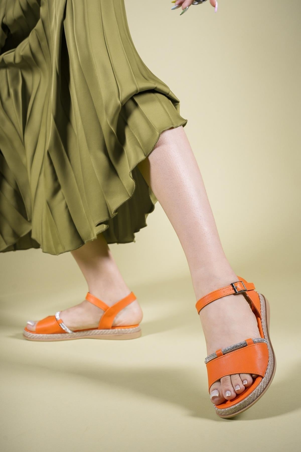 Women's Sandals Stone 0012056 oranj Skin