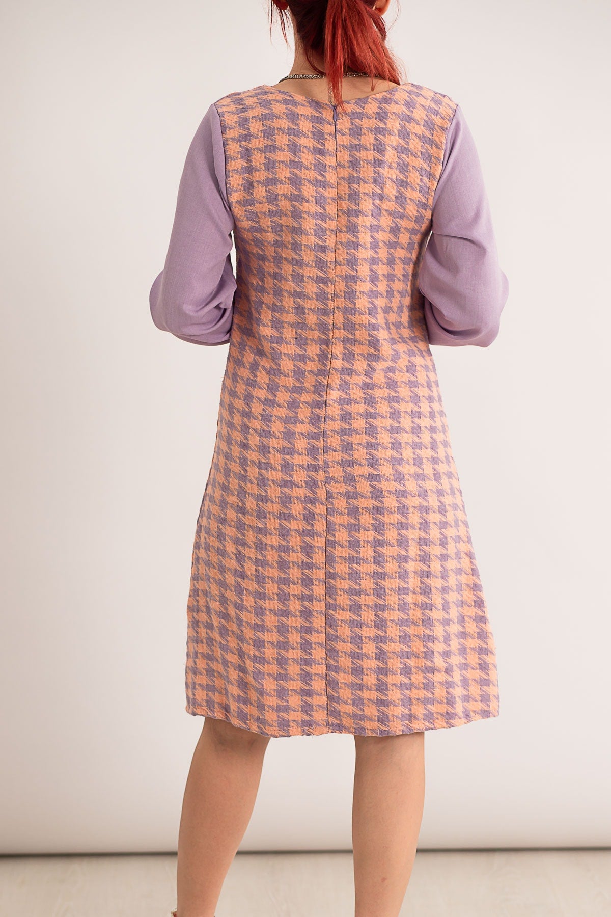 Women's Lilac Plant Square Collar Long Sleeve Dress ARM-221182