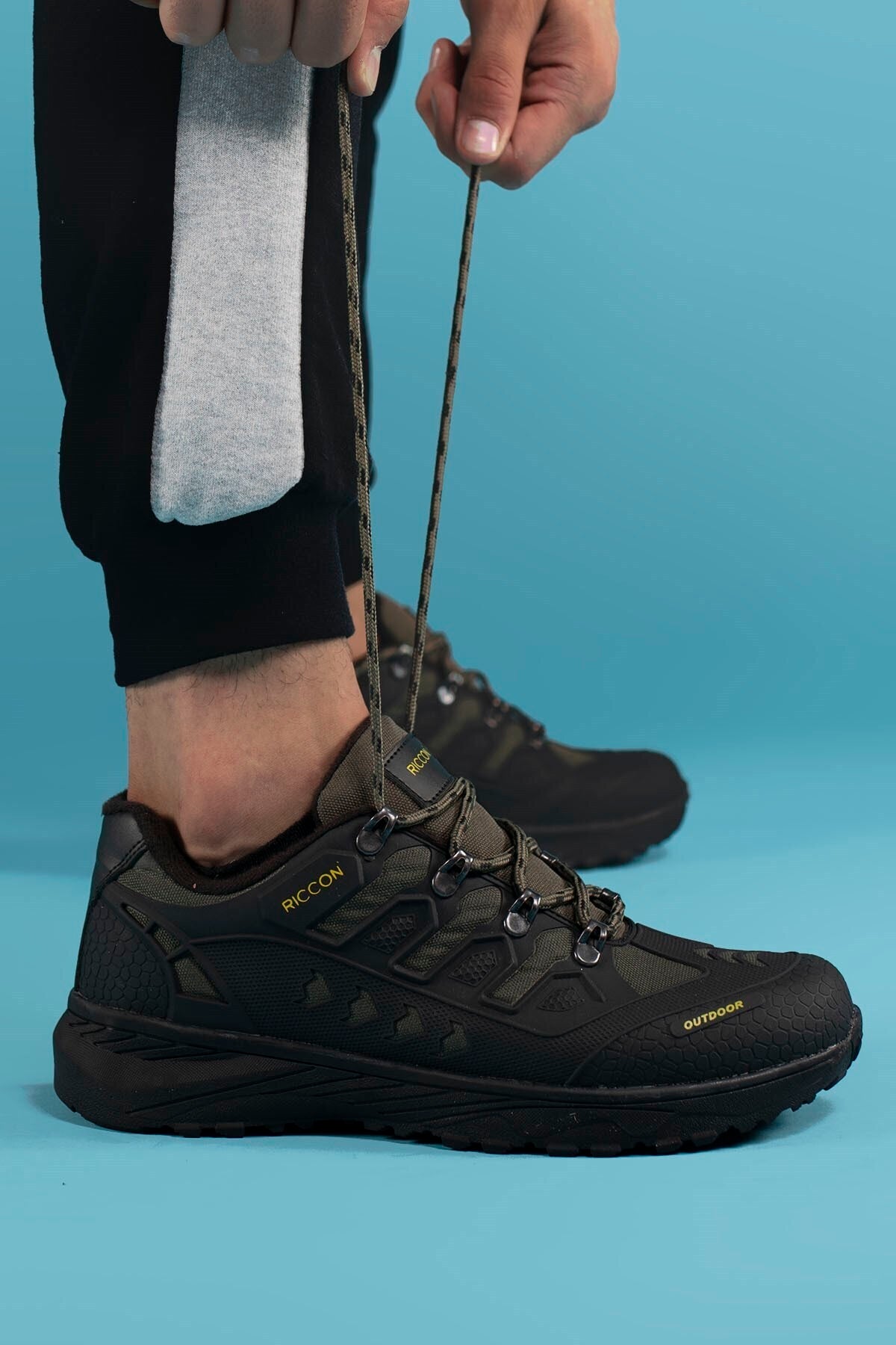 Khaki Unisex 3d Rubber Trekking Shoes 00128070