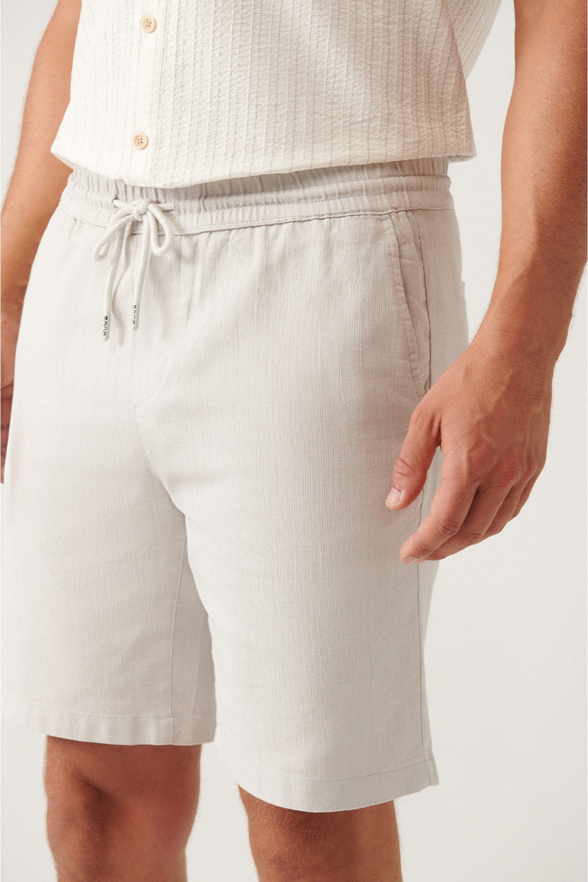 Men's Stone Side Pocket Waist Cord Cord Candle Clause Relaxed Fit Shorts E003603