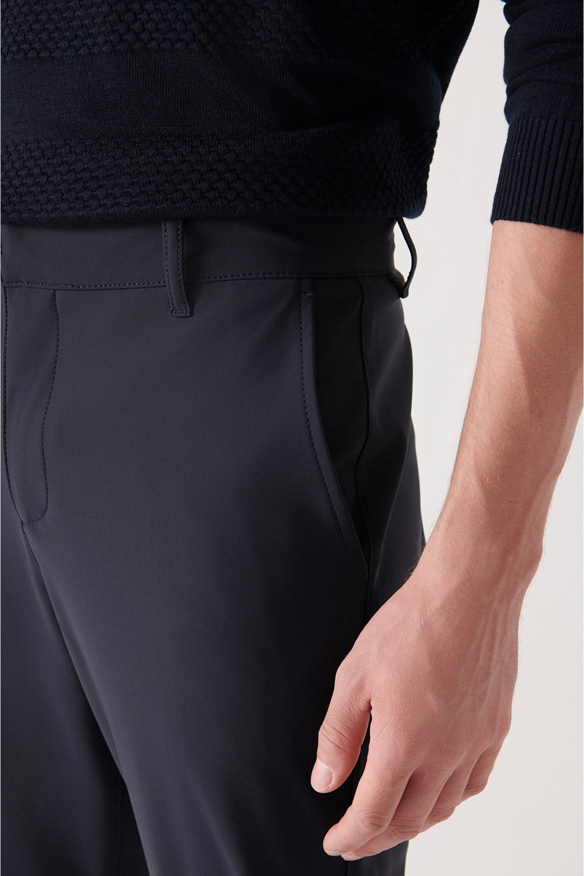 Men's Navy Softshell Slim Fit Chino Pants A22y3003