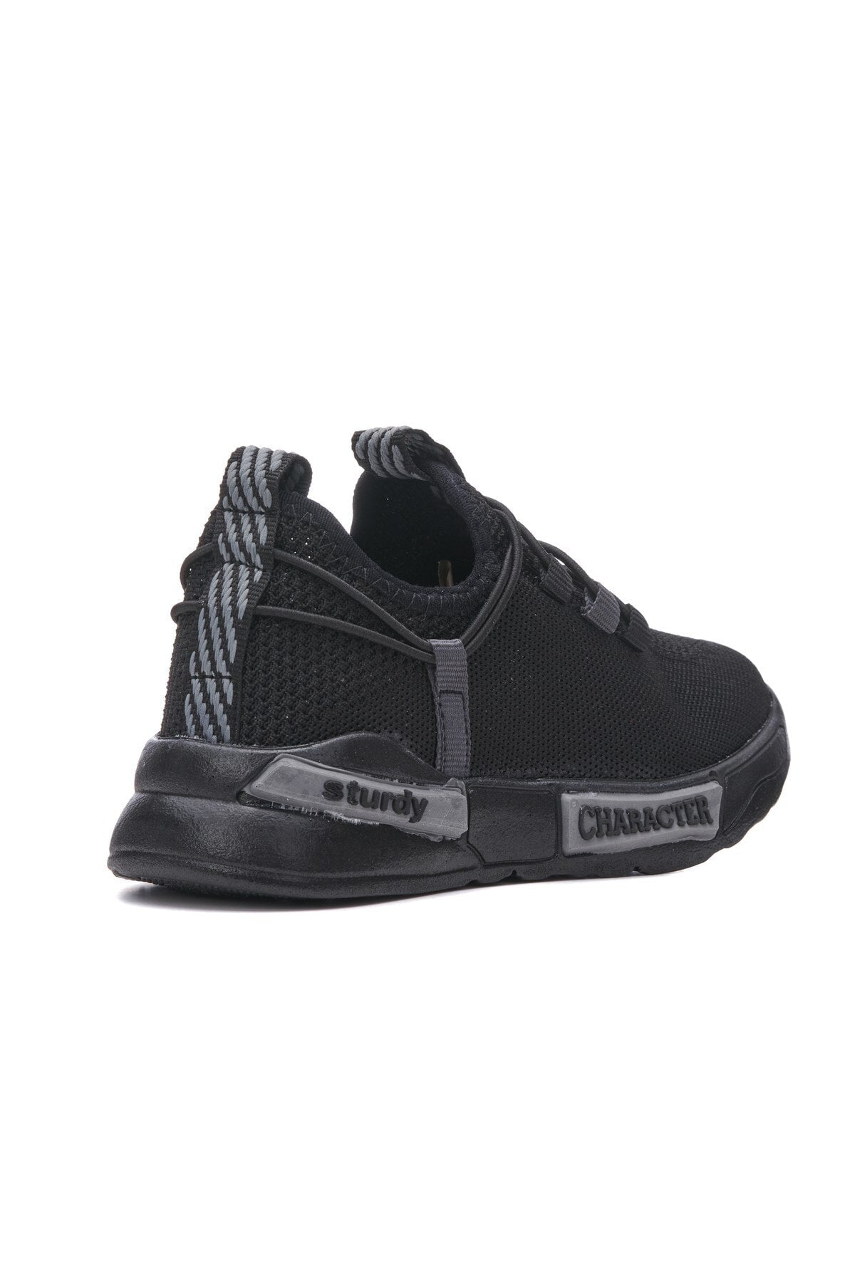 Black - Child Light Sneakers Flexible Laced Daily Casual Sneaker 4017