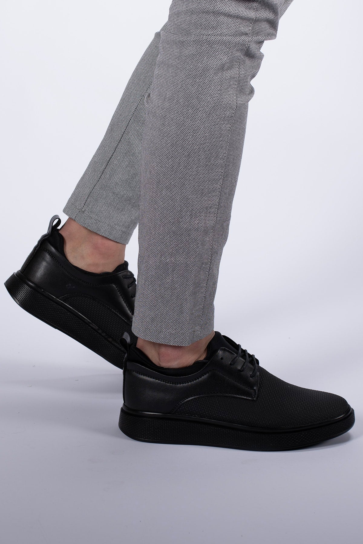 Men's Casual Shoes 0012364 Black Black Braided
