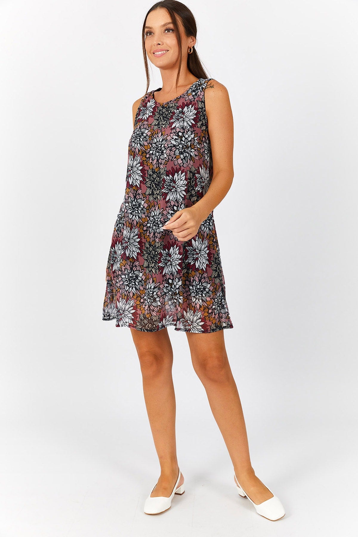 WOMEN'S ROSE DRIVER PATTERNED LINE CHICON DRESS ARM-221132