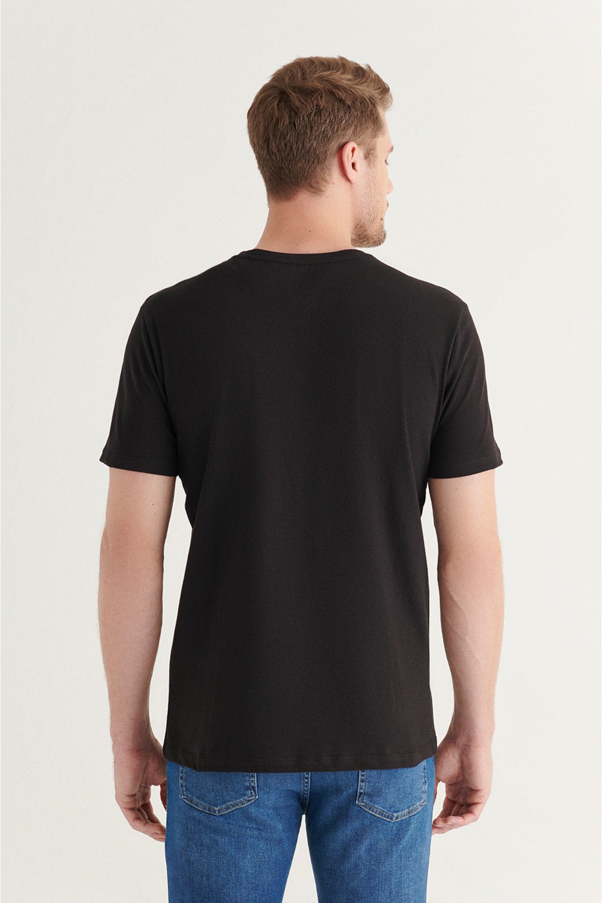 Men's Black 2 Piece Cycling 100 %Cotton Basic T-Shirt E001011