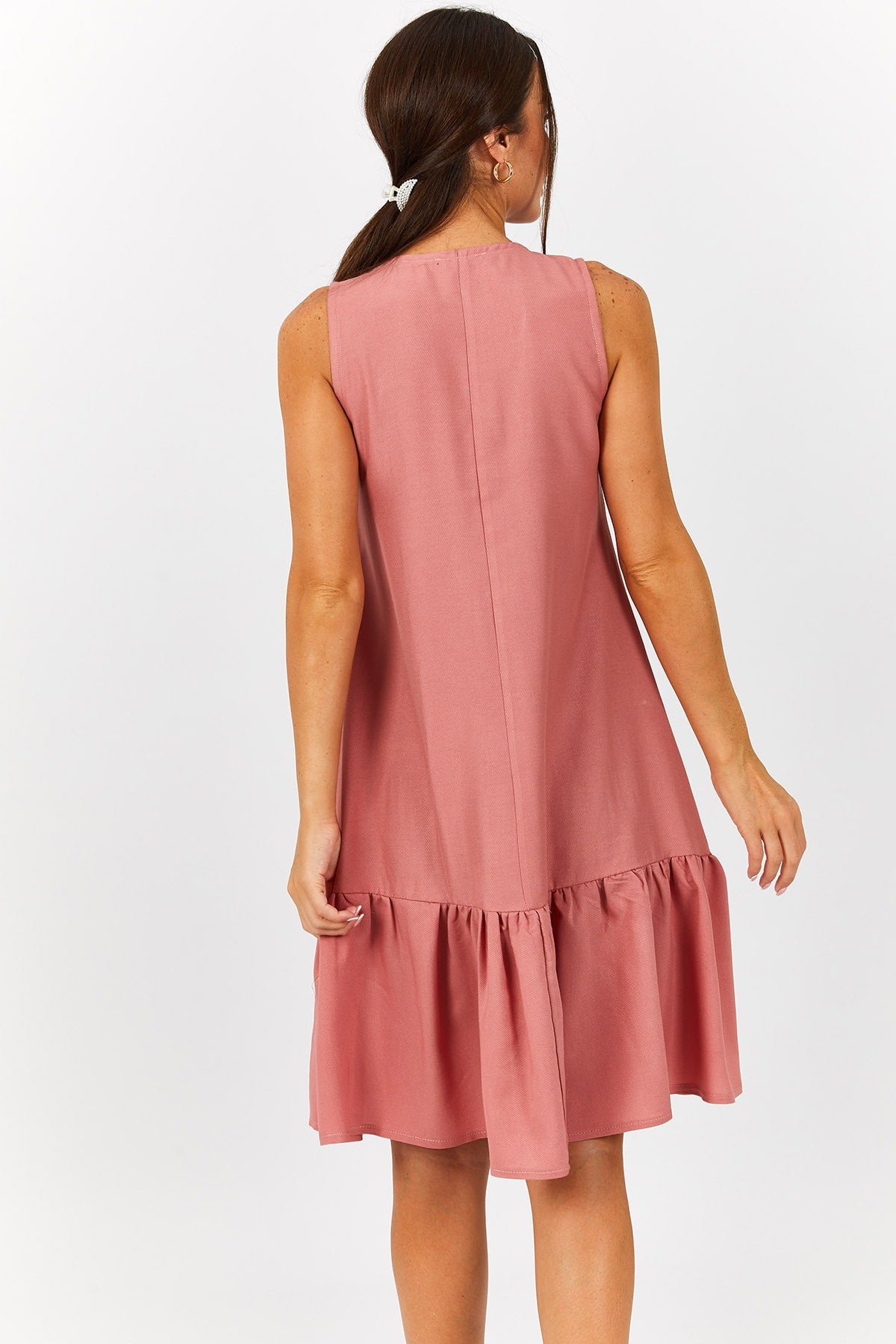 WOMEN'S ROSE DRIVER SPEP RISKED front buttoned sleeveless dress ARM-221153