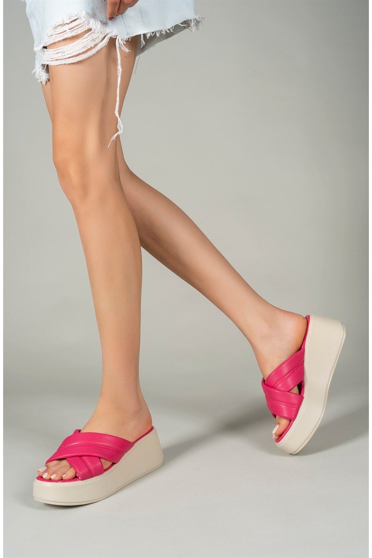 Fuchsia Woman High Heels Slippers 00121808