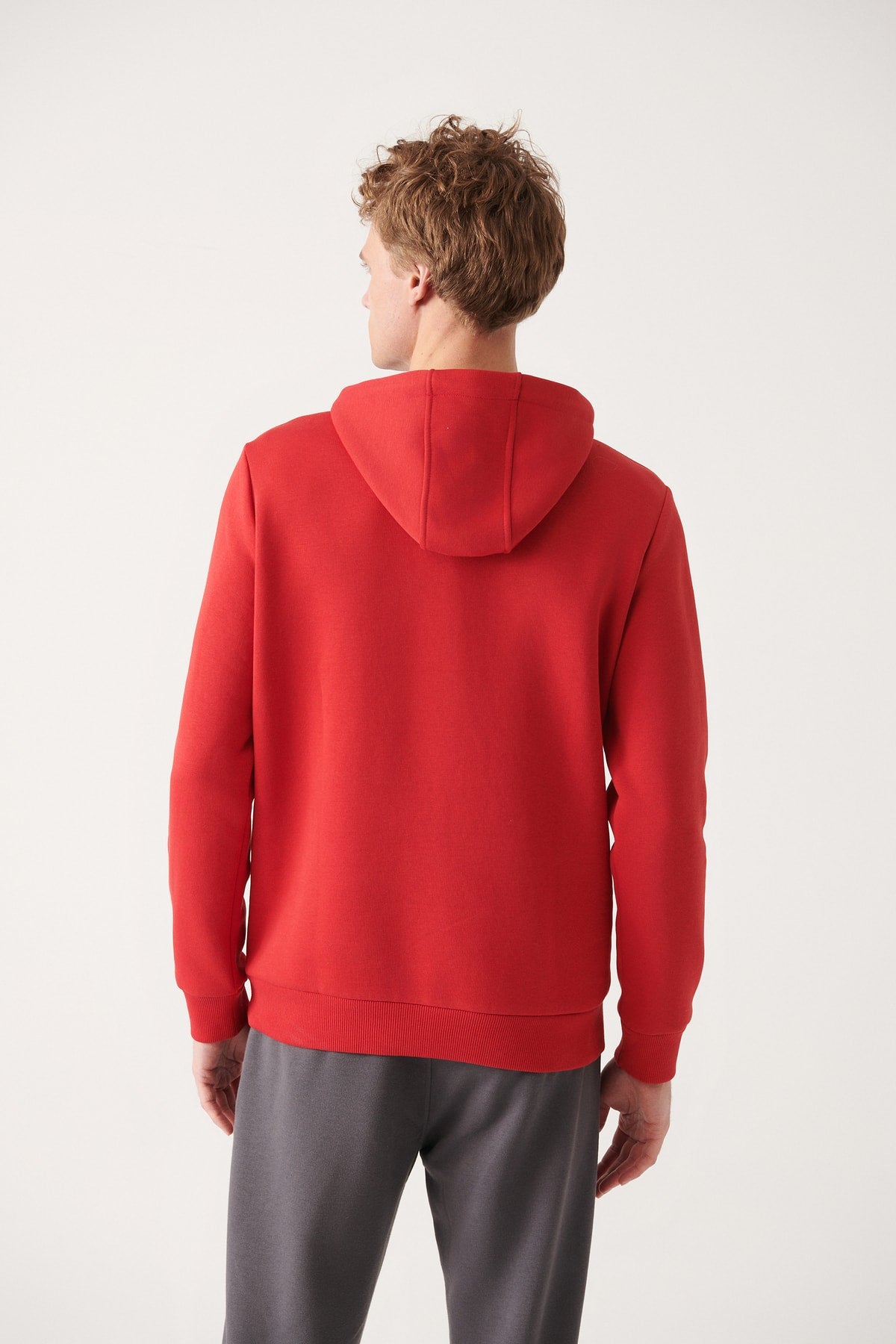 Unisex red hooded collar polar 3 -IP cotton Sweatshirt E001018