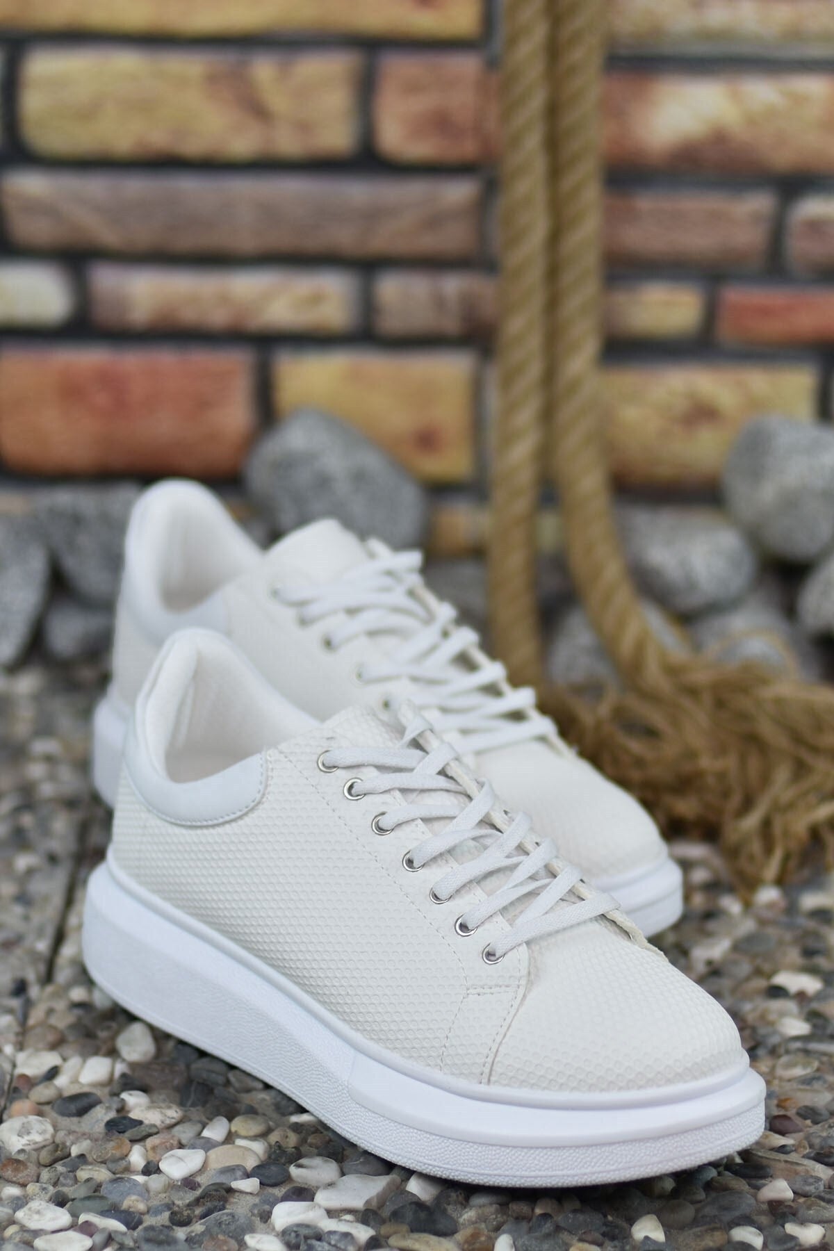 3D printed white male sneaker