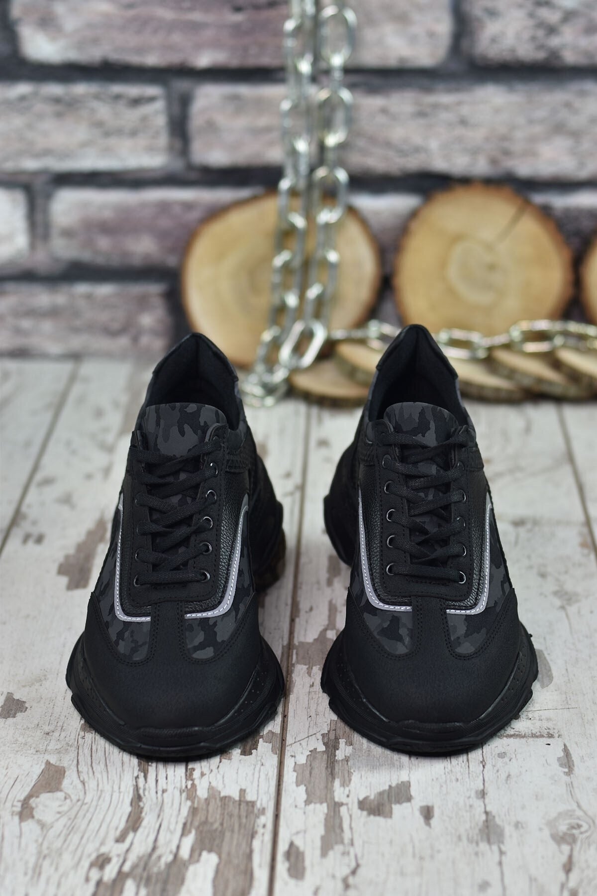 Black Black Men's Sneaker 0012157