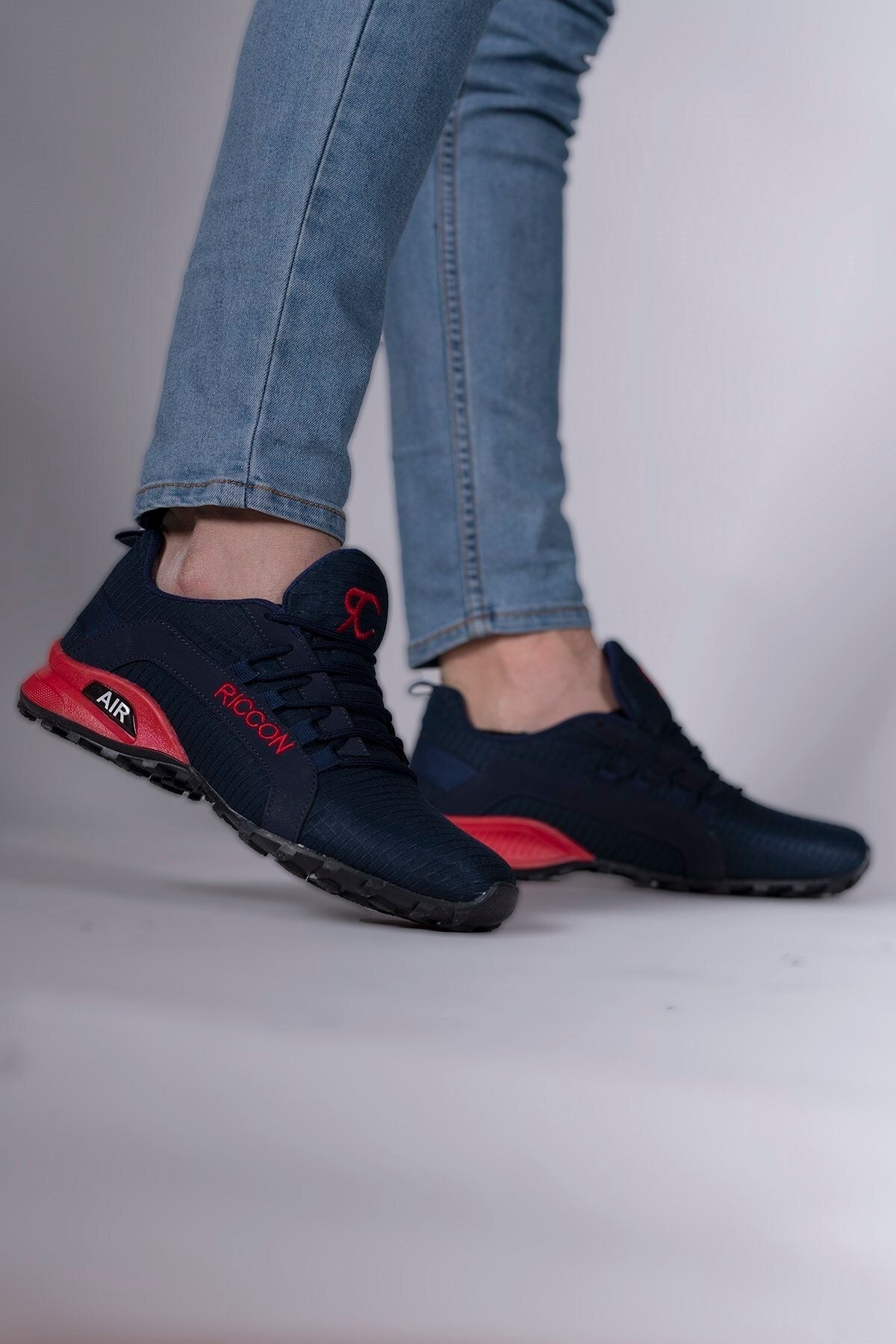 Navy blue Red Men Sneaker 0012025