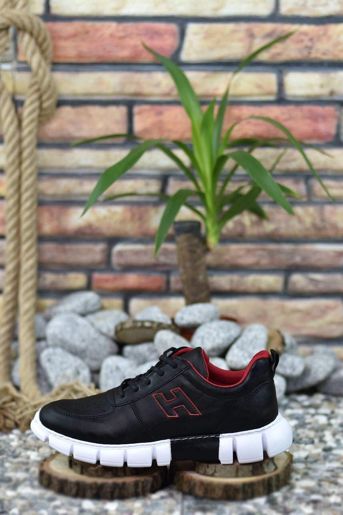 Black Red Men's Sneaker 0012344