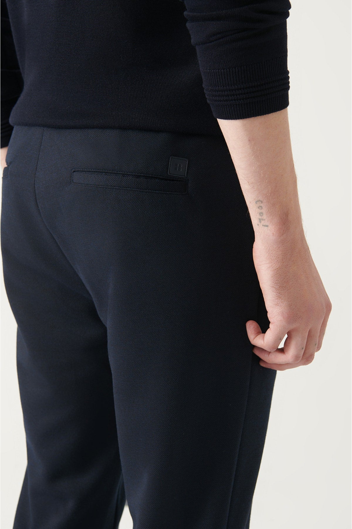 Men's navy blue knitted relaxed fit jogger pants a31y3027